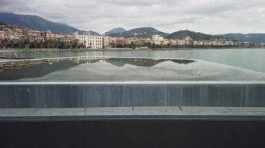 Panoramic view of the beautiful city of Salerno and its waterfront in Campania. From this vantage point you can see the entire city. High quality 4k footage