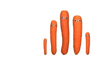 Carrot mini frame isolated on white background
