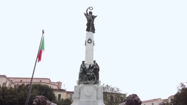 Eboli Campania Italy January 2023 War Memorial Statues Two Iron — Wideo stockowe
