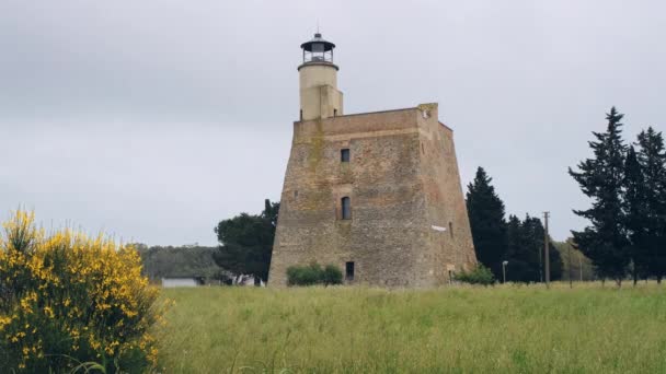 Άποψη Του Πύργου Aragonese Φάρος Πύργος Του Scanzano Jonico Υψηλής — Αρχείο Βίντεο