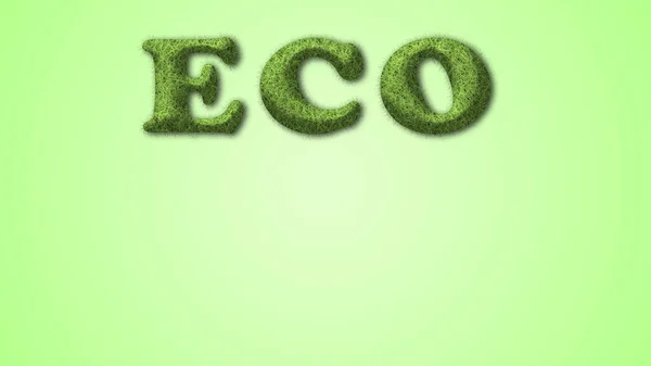 Geschrieben Eco Auf Einem Grünen Hintergrund Text Öko — Stockfoto