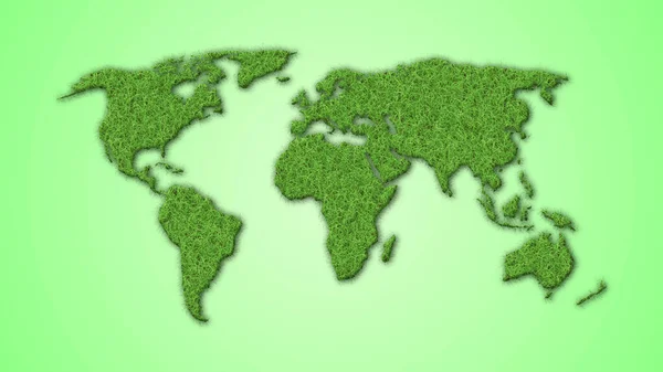 World Map Green Background Environmental Style World Map — Stock Photo, Image