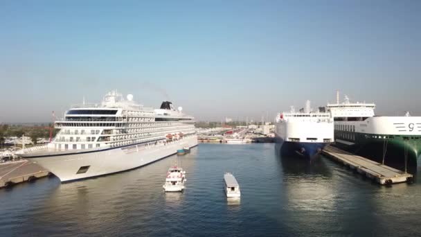 베니스 이탈리아 2023년 11일 베니스 항구에 정박한 — 비디오