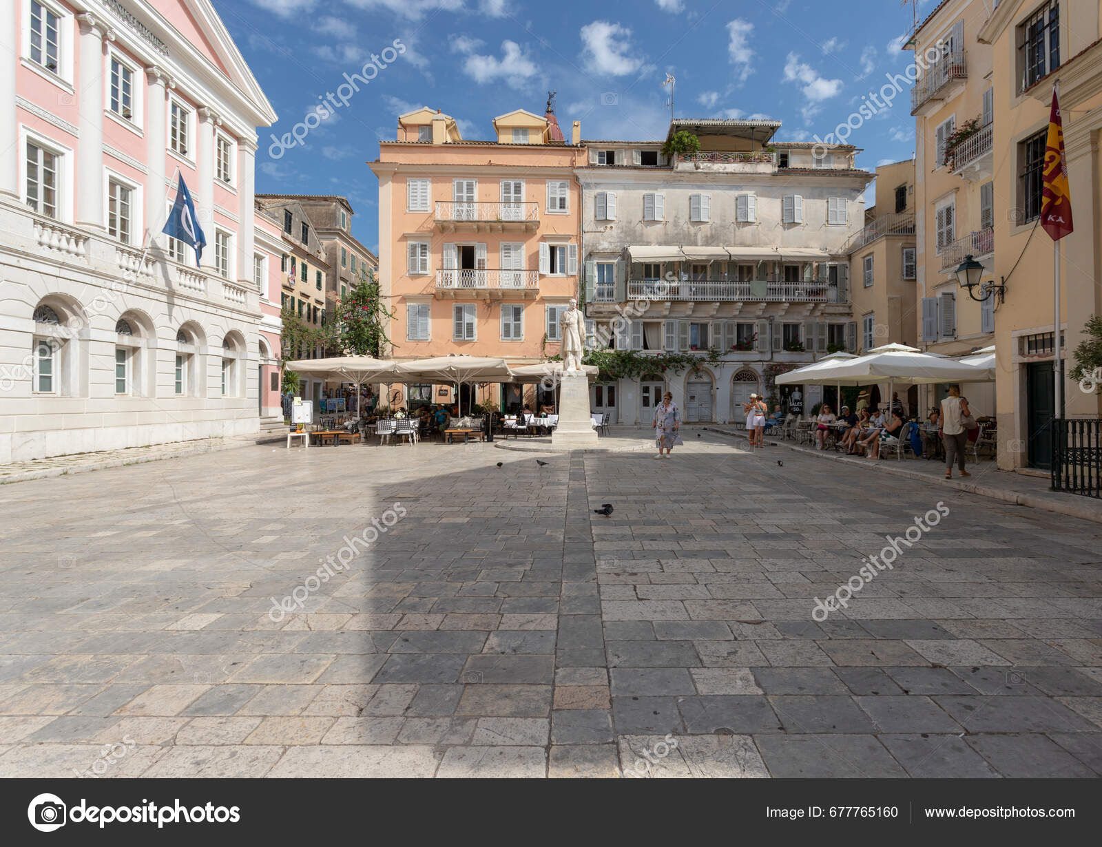 Corfu Greece September 2023 Plakada Agiou Square Stock Editorial
