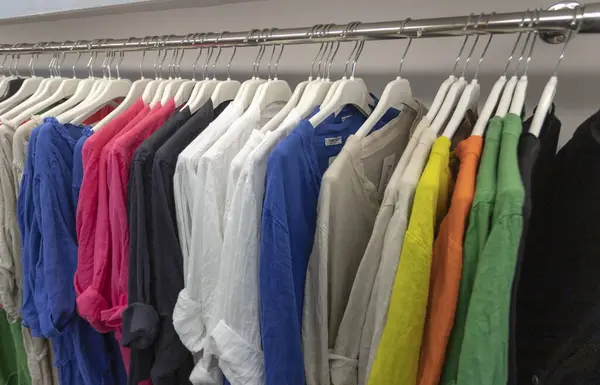 Corfou Grèce Septembre 2023 Magasin Vêtements Pour Femmes Chemises Coton Photo De Stock