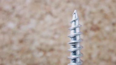 Odun vidası yakından görülüyor. Yüksek kalite 4k görüntü