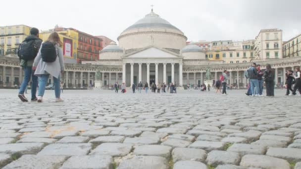 Nápoly Olaszország 2024 Március Mozgásban Élet Egy Pillantás Piazza Del — Stock videók