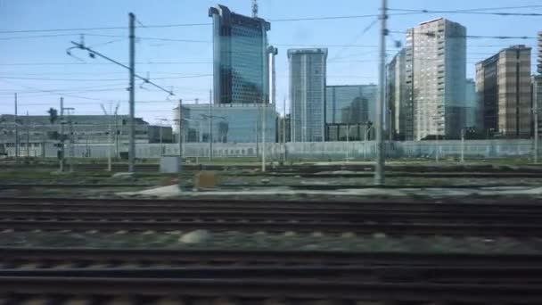 나폴리 이탈리아 2024 현대성을 나폴리의 비즈니스 센터는 기차의 창문에서 — 비디오