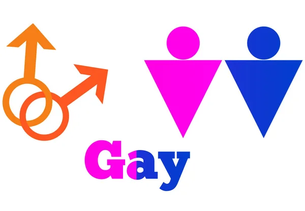 Gejowska Orientacja Seksualna Ikona Symbol Kształt Logo Stronie Internetowej Płeć — Zdjęcie stockowe