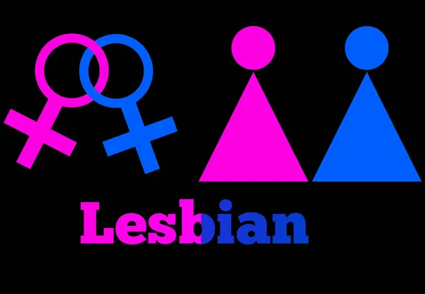 Μια Lesbian Σεξουαλικός Προσανατολισμός Εικόνα Σύμβολο Σχήμα Είσοδος Λογότυπο Ιστοσελίδα — Φωτογραφία Αρχείου