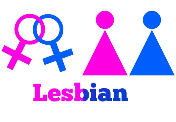 Lesbisk Sexuell Orientering Ikon Symbol Form Sign Logo Webbplats Kön — Stockfoto