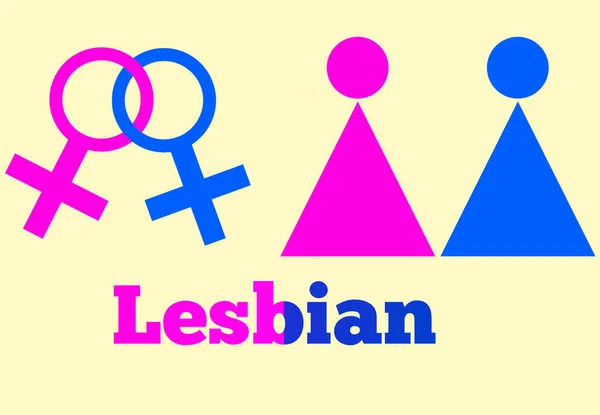Lezbiyen Cinsel Oryantasyon Simgesi Sembol Şaretli Logo Sitesi Cinsiyet Konsepti — Stok fotoğraf