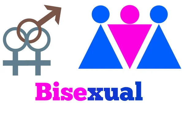 Bisexuální Sexuální Orientace Ikona Symbol Tvar Nápis Logo Webové Stránky — Stock fotografie