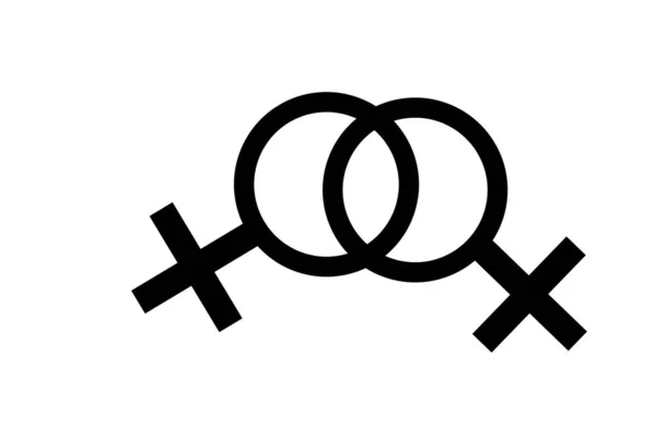 Lezbiyen Cinsel Oryantasyon Simgesi Sembol Şaretli Logo Sitesi Cinsiyet Konsepti — Stok fotoğraf