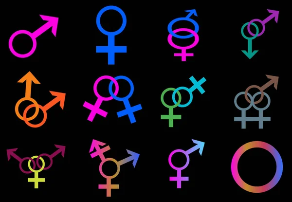 Male Female Sexual Orientation Icon Symbol Shape Sign Logo Sitio Imagen de stock