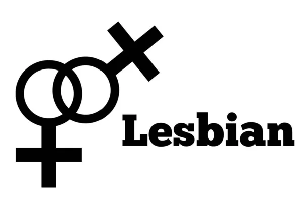 Lesbička Sexuální Orientace Ikona Symbol Silueta Styl Tvar Nápis Logo — Stock fotografie