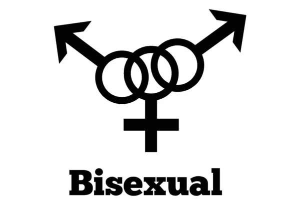 Bisexual Orientation Icon Symbol Silhouette Style Shape Sign Logo Website — 스톡 사진