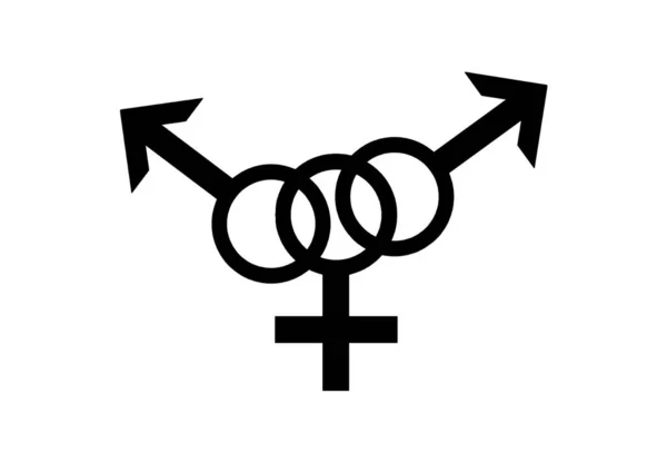 Bisexual Orientación Sexual Icono Símbolo Silueta Estilo Forma Signo Logo — Foto de Stock