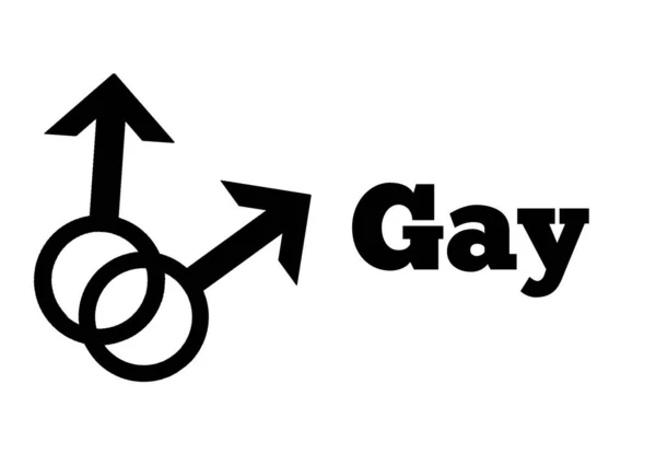 Ein Homosexuell Sexuelle Orientierung Symbol Silhouette Stil Form Zeichen Logo — Stockfoto