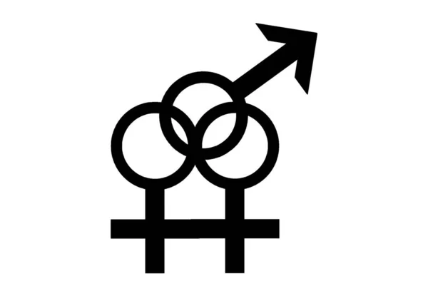 Bisexuell Orientering Ikon Symbol Silhuett Stil Form Sign Logo Webbplats — Stockfoto