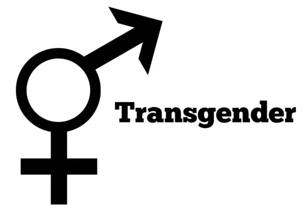 Transgender Sexuální Orientace Ikona Symbol Silueta Styl Tvar Nápis Logo — Stock fotografie