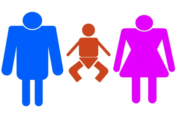 Toilet Bathroom Restroom Male Female Child Family Icon Symbol Sing — Stock Photo, Image