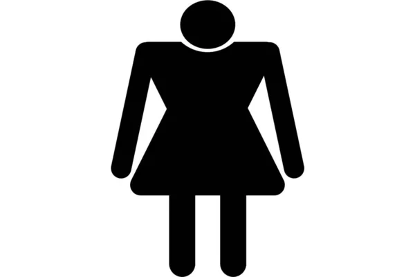 Bagno Toilette Icona Femminile Simbolo Sing Silhouette Stile Forma Illustrazione — Foto Stock