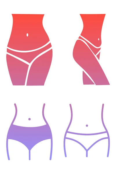 一个女人腰围 体重减轻图标 采购产品适合女孩的身体标志 女性的健康 女子髋关节 瘦身雕塑符号 — 图库照片