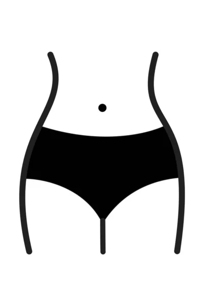 Kvinna Midjan Waistline Viktminskningsikon Girl Fit Body Logo Silhouette Style — Stockfoto