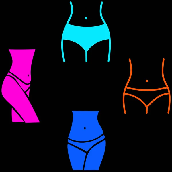 Eine Frauentaille Taille Gewichtsverlust Ikonen Girl Fit Body Logos Weibliche — Stockfoto