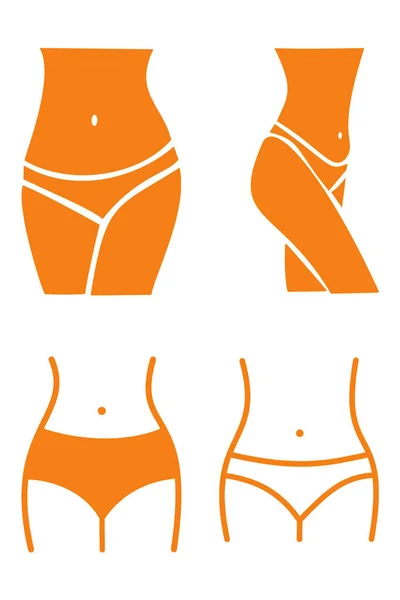Woman Waist Waistline Weight Loss Icons Логос Дівчат Жіноча Фітнес — стокове фото