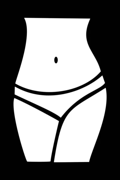 一个女人的腰围 体重减轻图标 适合女孩的身体标志轮廓风格 女性健康 女子髋关节 瘦身雕塑符号 — 图库照片