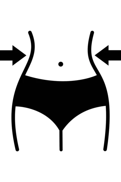 Eine Frauentaille Taille Gewichtsverlust Ikone Girl Fit Body Logo Silhouette — Stockfoto