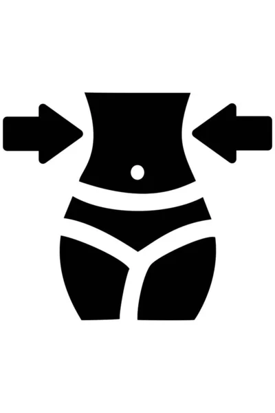 Kvinna Midjan Waistline Viktminskningsikon Girl Fit Body Logo Silhouette Style — Stockfoto