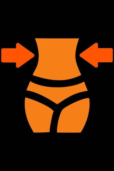Eine Frauentaille Taille Gewichtsverlust Ikone Girl Fit Body Icon Weibliche — Stockfoto