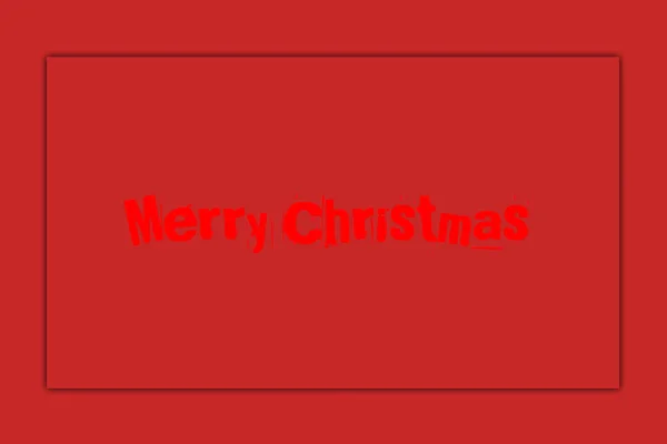 赤い色のメリークリスマステキスト文字赤い背景の壁紙イラストのスタイリッシュなフォント 冬の休日のデザインアート — ストック写真
