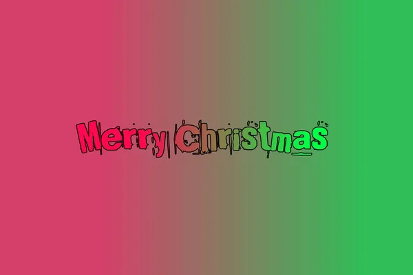 Merry Christmas Text Letter Red Green Kleur Stijlvol Lettertype Winter — Stockfoto