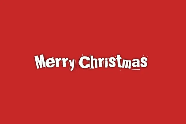White Color Merry Christmas Text Letter Stijlvol Lettertype Met Rode — Stockfoto