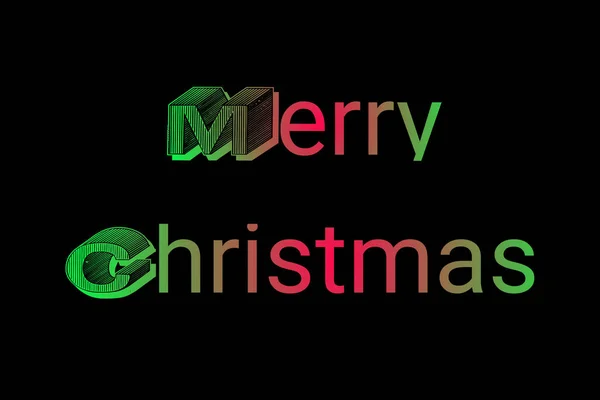 Merry Christmas Lettera Testo Stylish Font Verde Rosso Colore Nero — Foto Stock