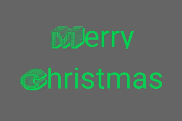 Ένα Merry Christmas Text Letter Stylish Γραμματοσειράς Πράσινο Χρώμα Μαύρο — Φωτογραφία Αρχείου