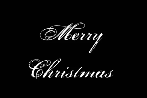 Merry Christmas Text Letter Stijlvolle Lettertype White Color Black Achtergrond — Stockfoto