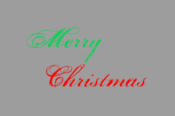 Ένα Merry Christmas Text Letter Κομψή Γραμματοσειρά Πράσινο Κόκκινο Χρώμα — Φωτογραφία Αρχείου