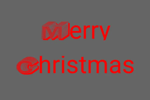 Merry Christmas Text Letter Stylish Font Red Color Black Background — 스톡 사진