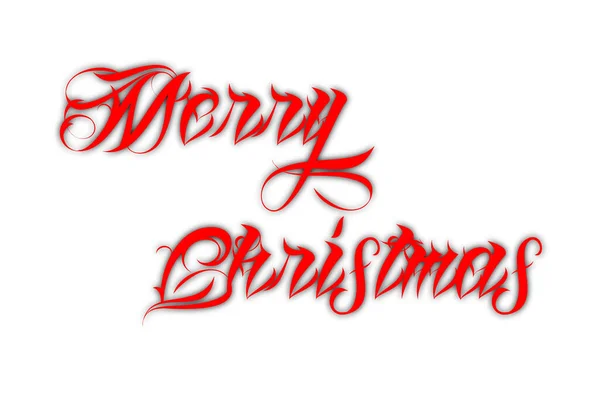 Een Vrolijk Kerstfeest Stijlvol Lettertype Tekst Brief Lettering Typografie Rode — Stockfoto