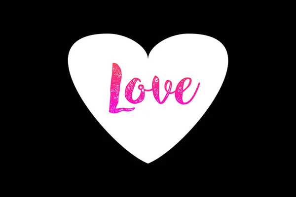 Love You Text Srdce Ikona Symbol Tvar Znamení Valentines Den — Stock fotografie