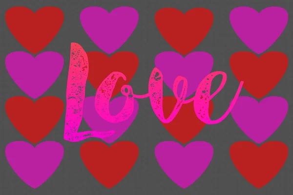 Kocham Cię Tekst Ikona Serca Symbol Kształt Znak Walentynki Tle — Zdjęcie stockowe