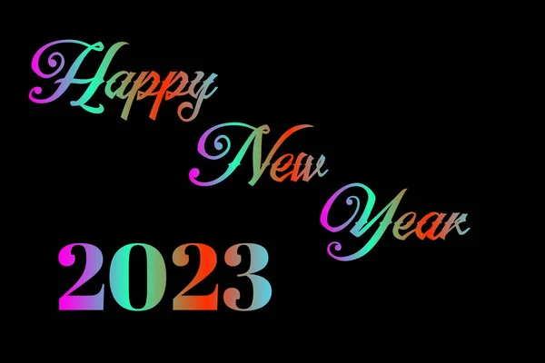 2023 Happy New Year Number Text Christmas Poster Γράμματα Χειρόγραφων — Φωτογραφία Αρχείου