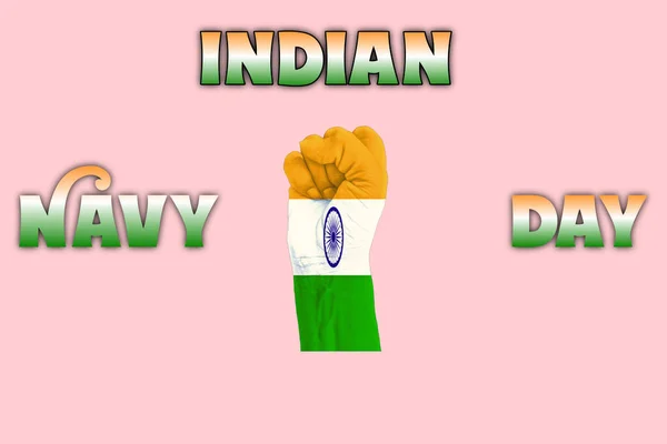 Een Happy Indian Navy Day Text Letter Stijlvol Lettertype Achtergrond — Stockfoto