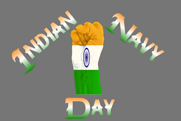 Happy Indian Navy Day List Tekstowy Stylowa Czcionka Tło Tapeta — Zdjęcie stockowe