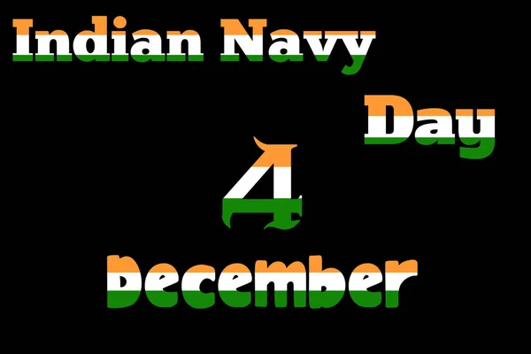 Décembre Indian Navy Day Text Letter Polices Élégantes Drapeau Couleur — Photo
